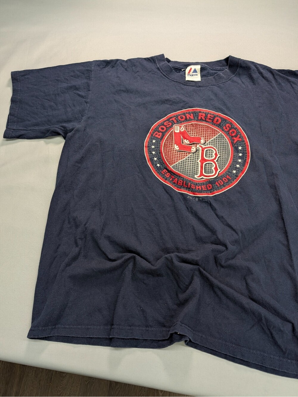 Boston Red Sox Majestic T Shirt XL Navy Blue MLB 2004